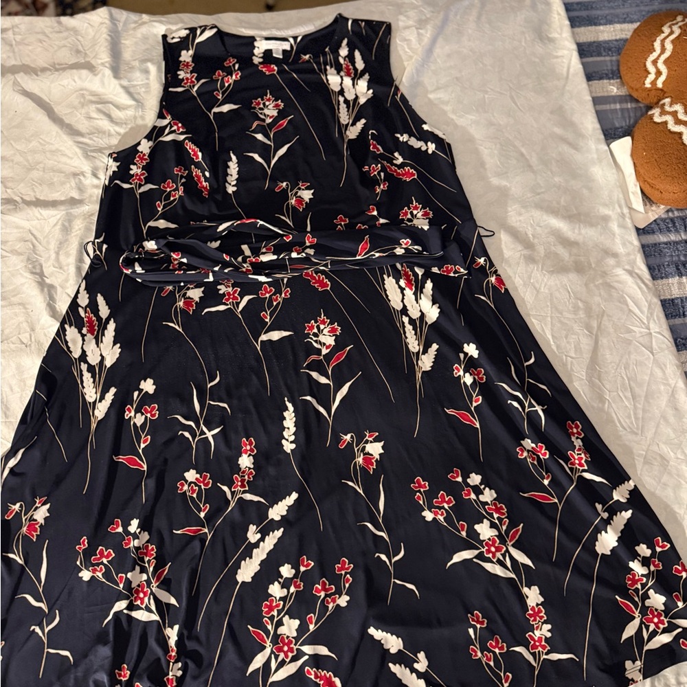 Charter Club Black and Red Floral Maxi Dress